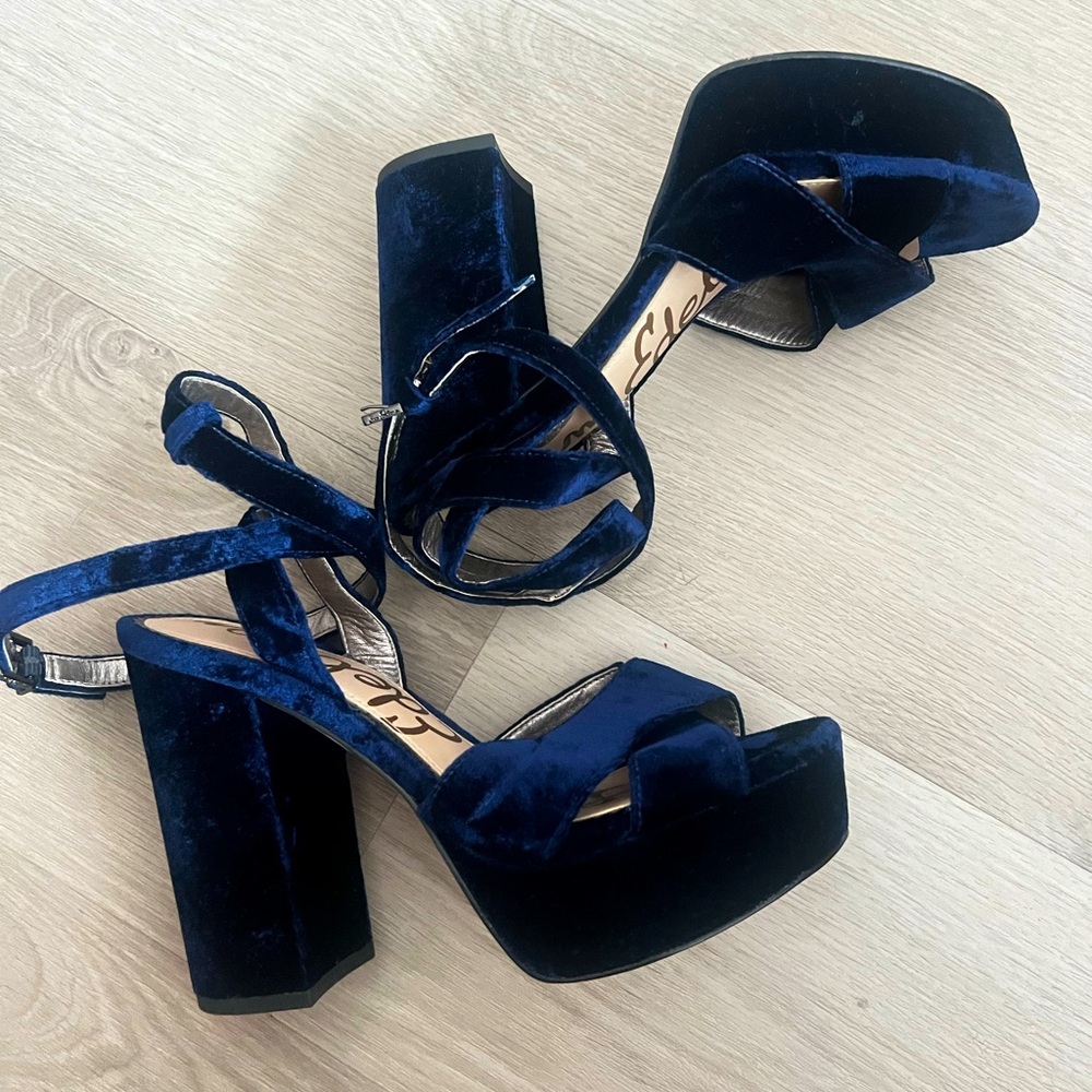 Sam Edelman block heels in deep blue